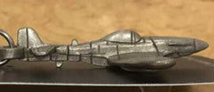 WWII North American Aviation P-51 Mustang Fighter Airplane Pewter Keychain
