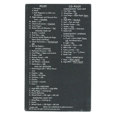 Replica Official A.A.F. Pilot's Check List for B-17F & B-17G