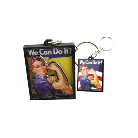 2D Rosie The Riveter Epoxy Keychain