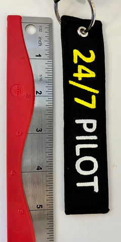 24/7 Pilot Embroidered Keychain
