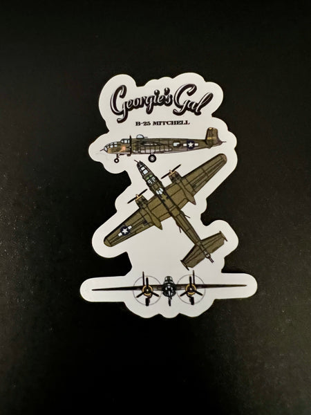 B-25 Georgie’s Gal Line Art Mini Magnet