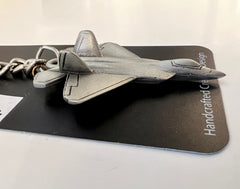 Lockheed Martin F-22 Raptor Airplane Pewter Keychain