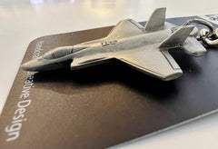 Lockheed Martin F-35 Lightning Airplane Pewter Keychain