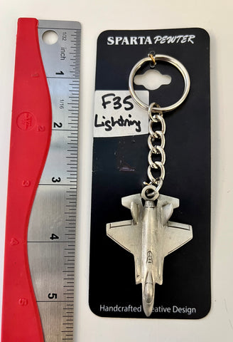 Lockheed Martin F-35 Lightning Airplane Pewter Keychain