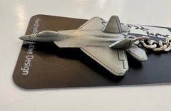 Lockheed Martin F-22 Raptor Airplane Pewter Keychain