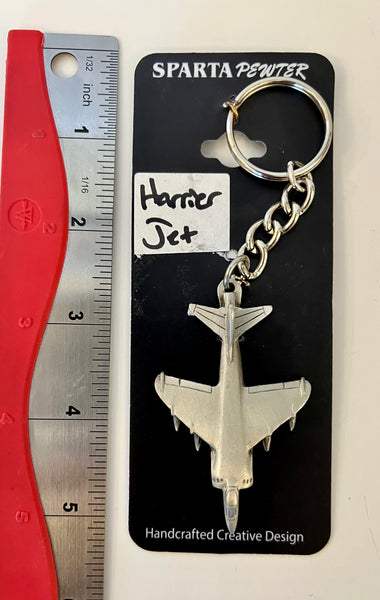 McDonnell Douglas AV-8B Harrier Jet Aircraft Pewter Keychain