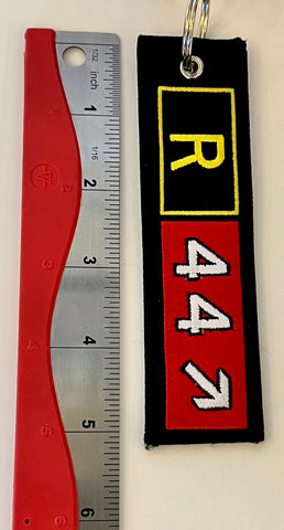 Robinson R44 Helicopter Embroidered Keychain