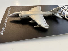 McDonnell Douglas AV-8B Harrier Jet Aircraft Pewter Keychain