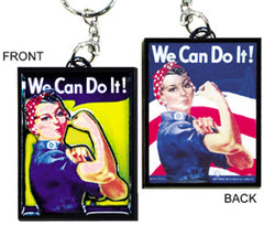 2D Rosie The Riveter Epoxy Keychain